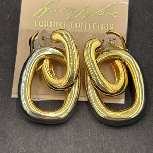 Women's Kenneth Jay Lane couture doorknocker style gold plated earrings